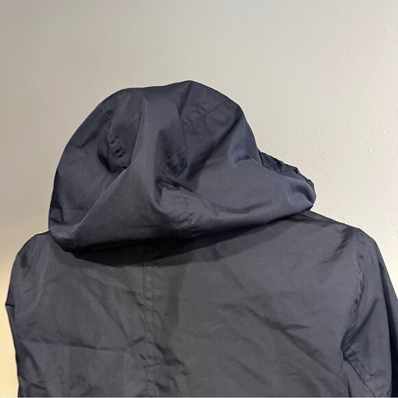 Serra Zip Up Long Navy Rain Coat Jacket Size Med - Picture 8 of 14